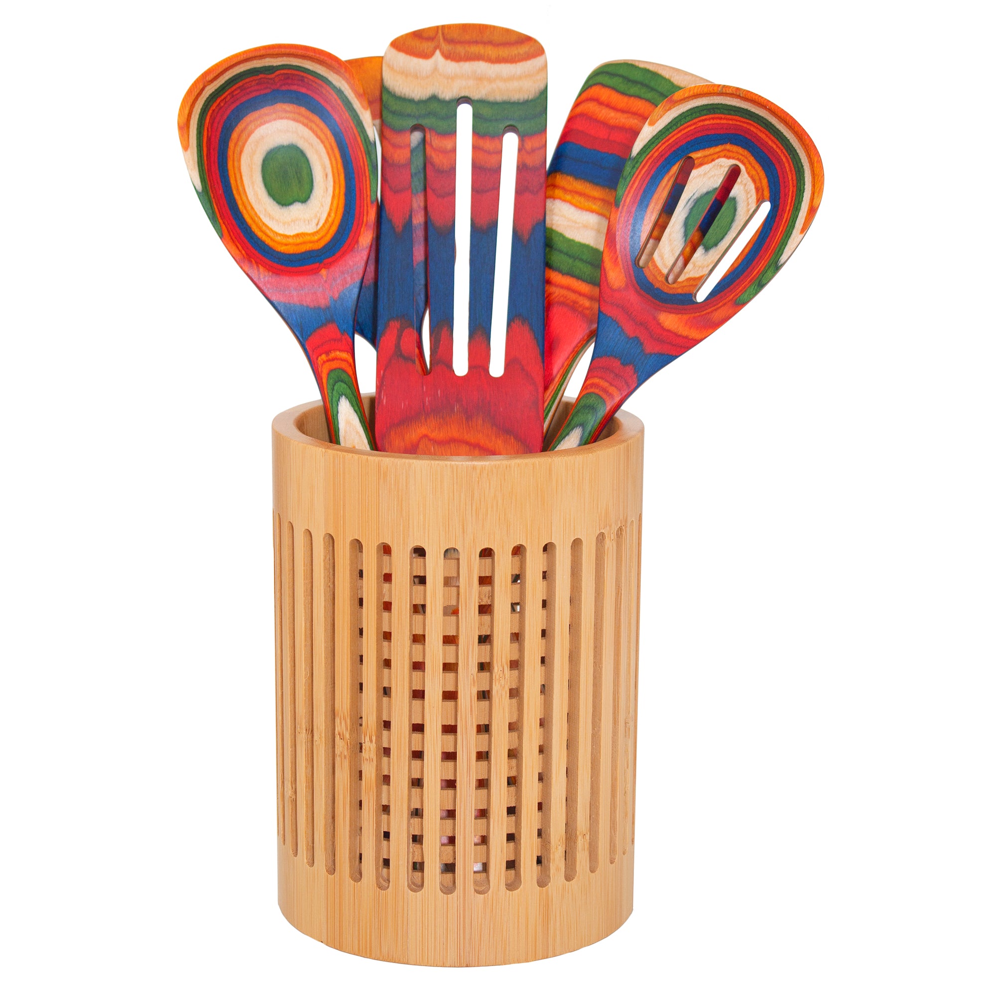 Lattice Bamboo Utensil Holder