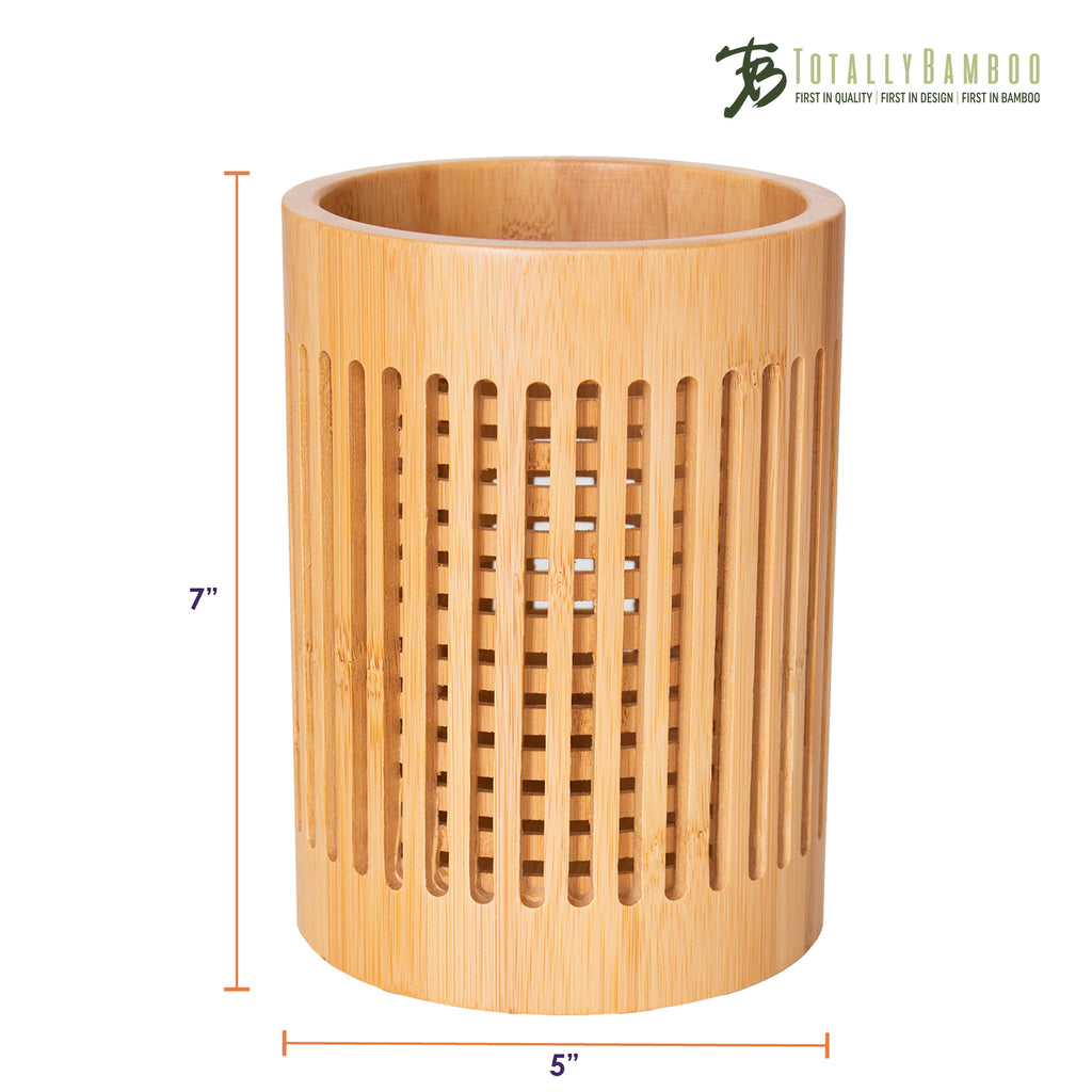 Lattice Bamboo Utensil Holder