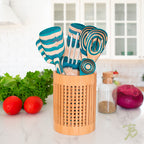 Lattice Bamboo Utensil Holder