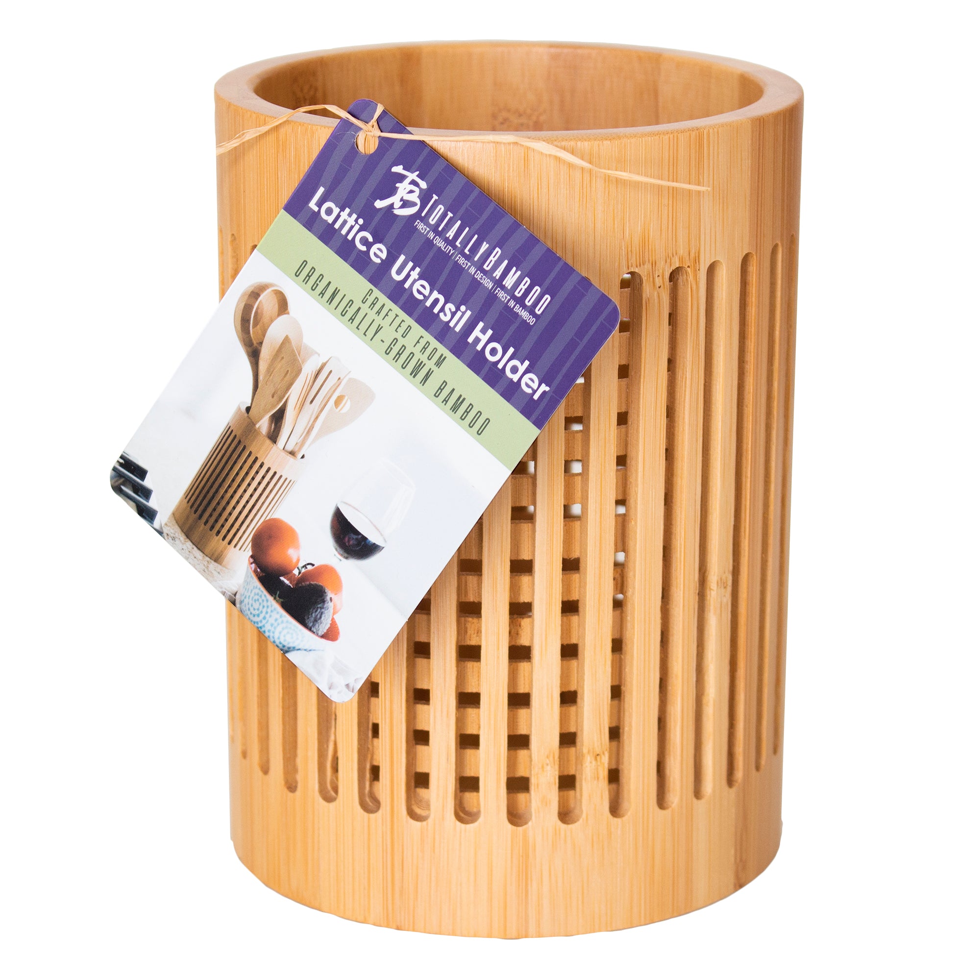 Lattice Bamboo Utensil Holder
