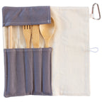 Take along Bamboo Utensil with Case WHITE