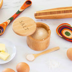 "Salt" Engraved Little Dipper Salt Cellar with Salt Spoon