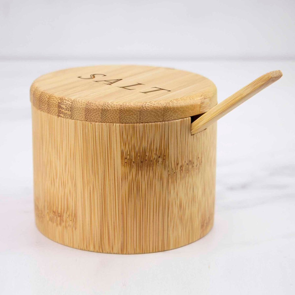 "Salt" Engraved Little Dipper Salt Cellar with Salt Spoon
