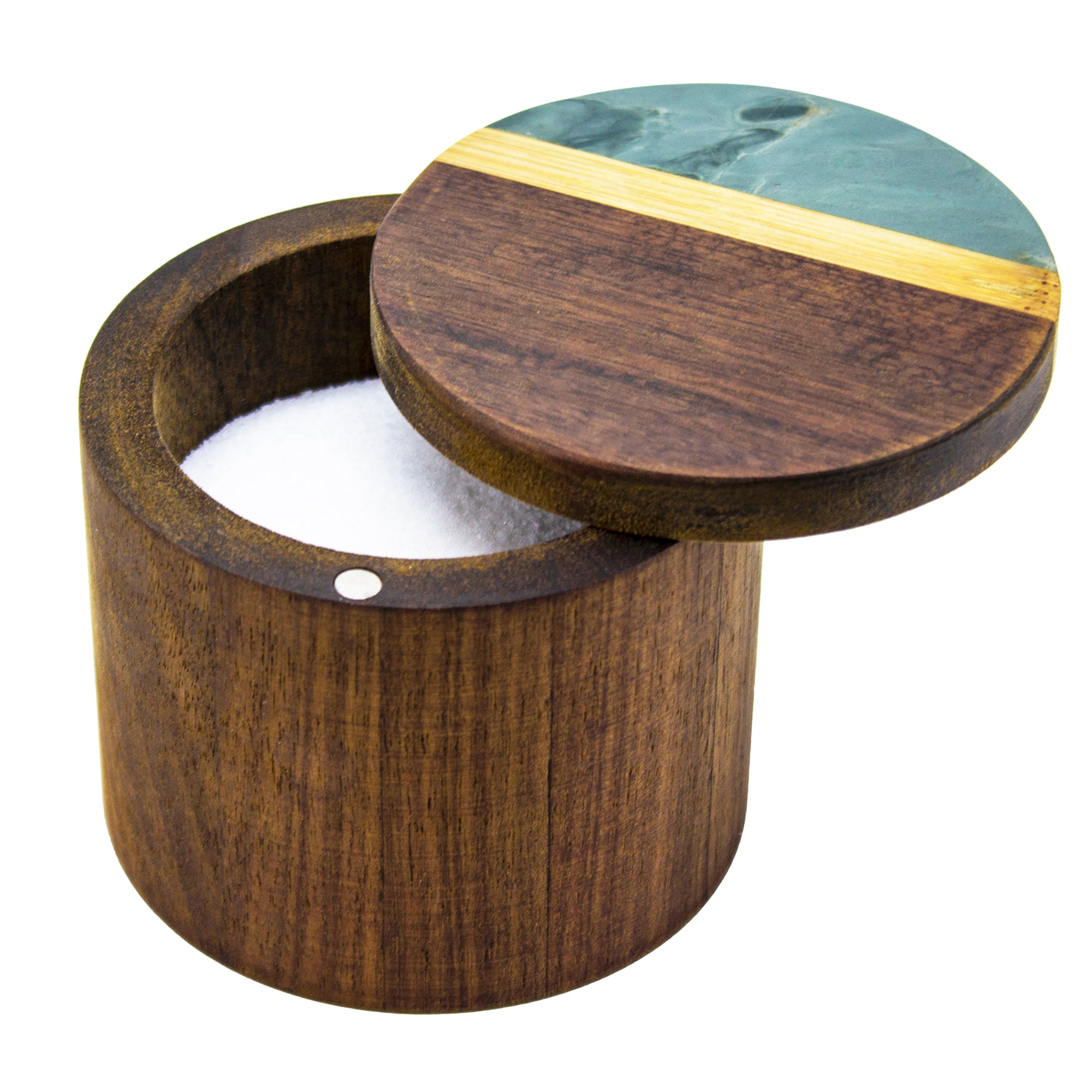 Totally Bamboo Rock & Branch Series Slate and Acacia Salt & Storage Box