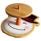 Snowman 2-Tiered Cupcake Stand