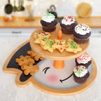 Snowman 2-Tiered Cupcake Stand