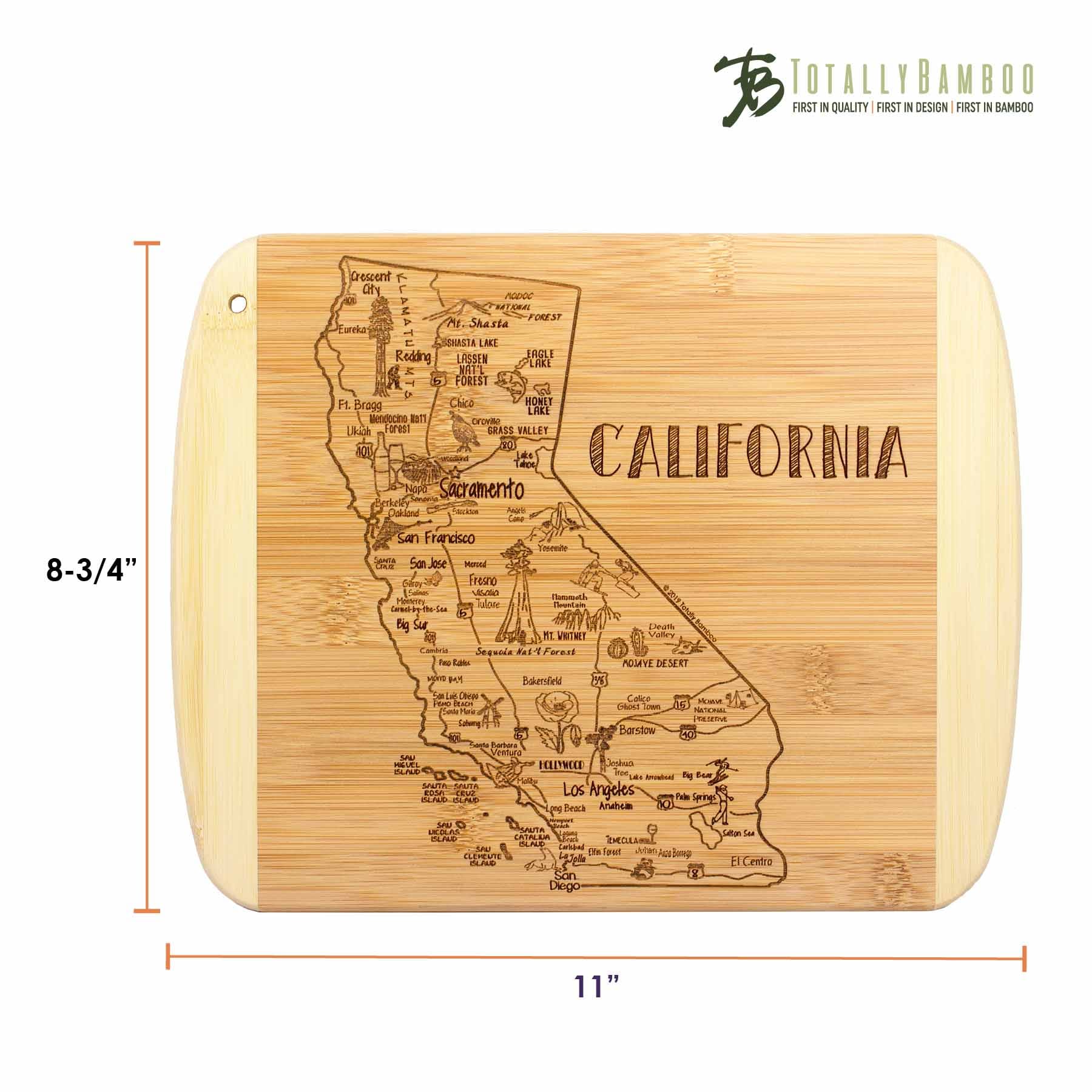 A Slice of Life California Cutting Board, 11" x 8-3/4"