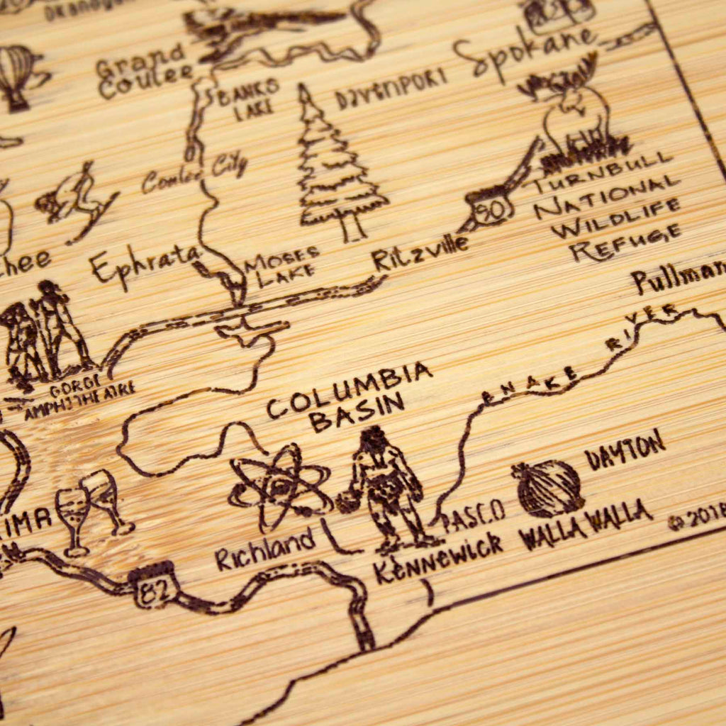 A Slice of Life Washington Cutting Board, 11" x 8-3/4"