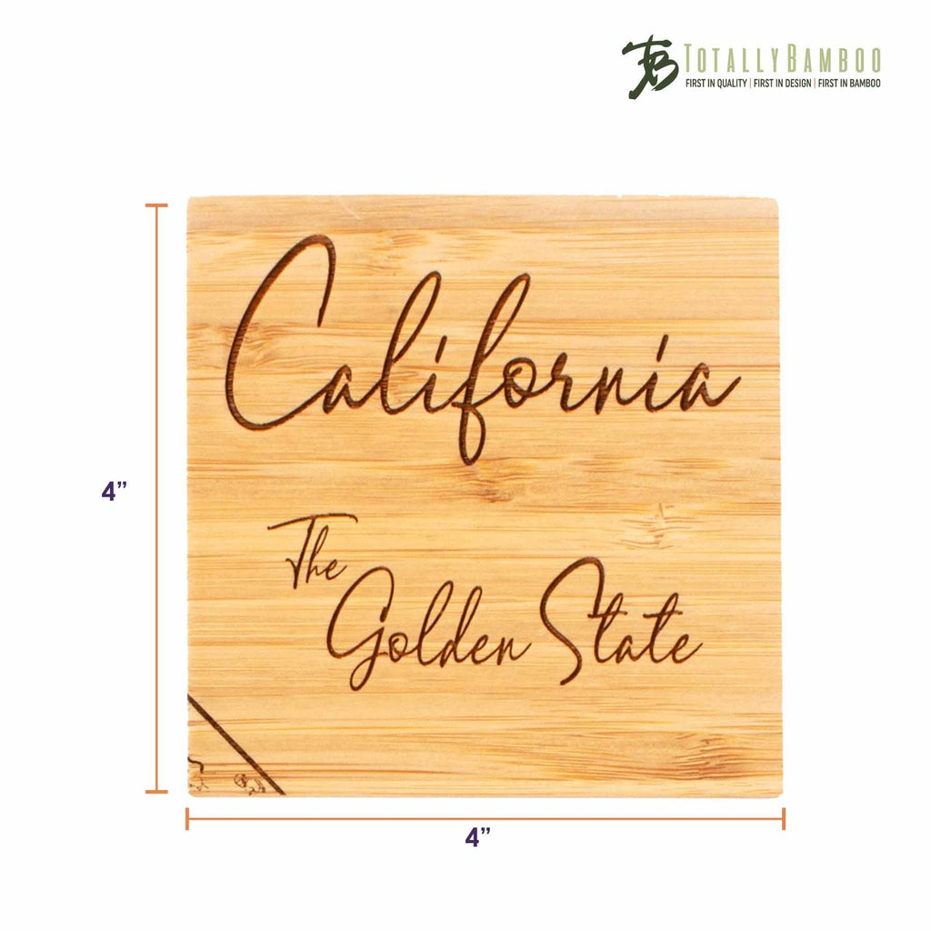 4-Piece California Puzzle Coaster Set with Case