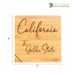 4-Piece California Puzzle Coaster Set with Case