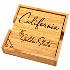4-Piece California Puzzle Coaster Set with Case