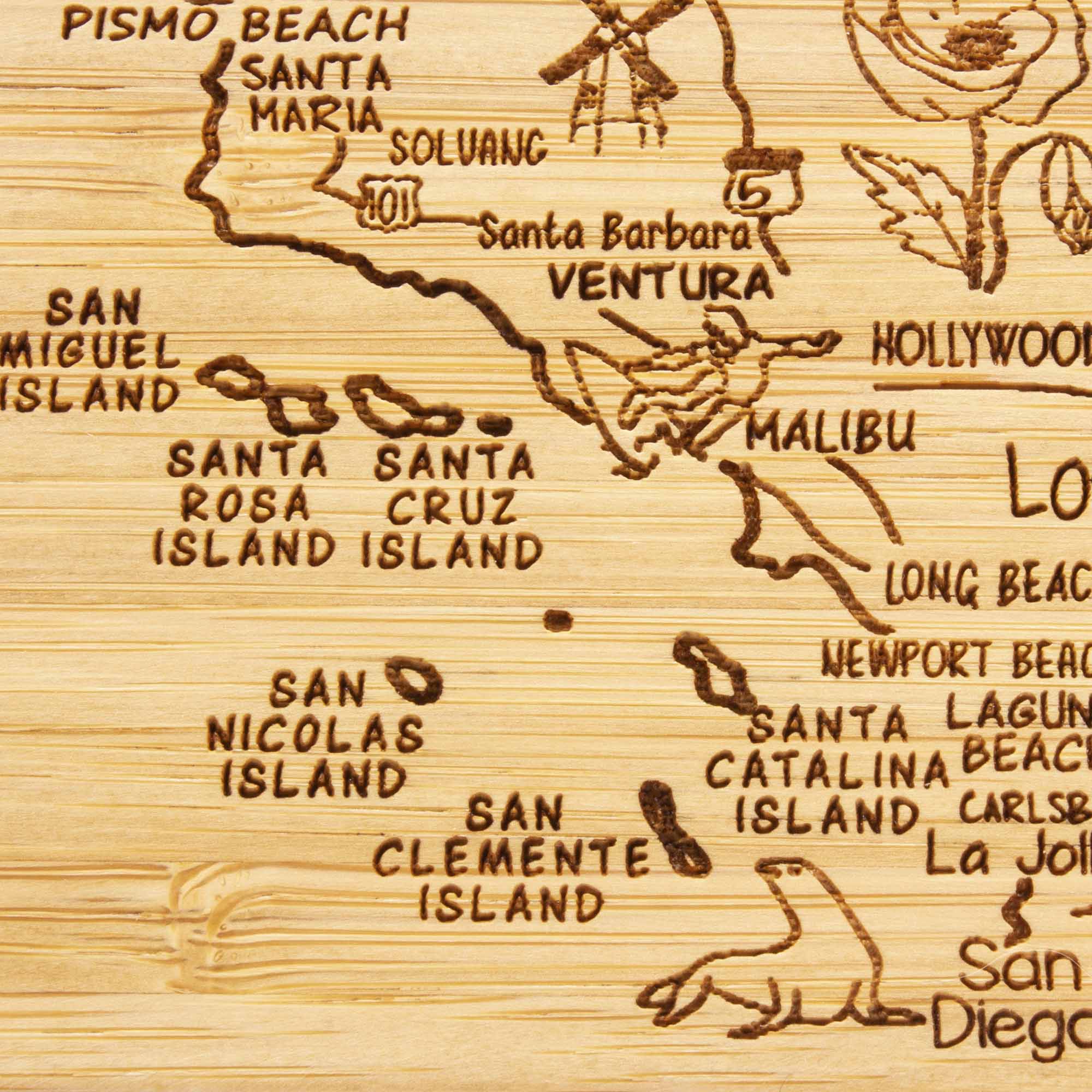 4-Piece California Puzzle Coaster Set with Case