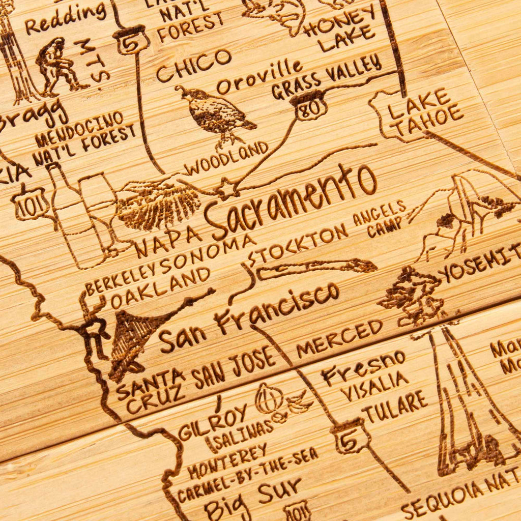 4-Piece California Puzzle Coaster Set with Case