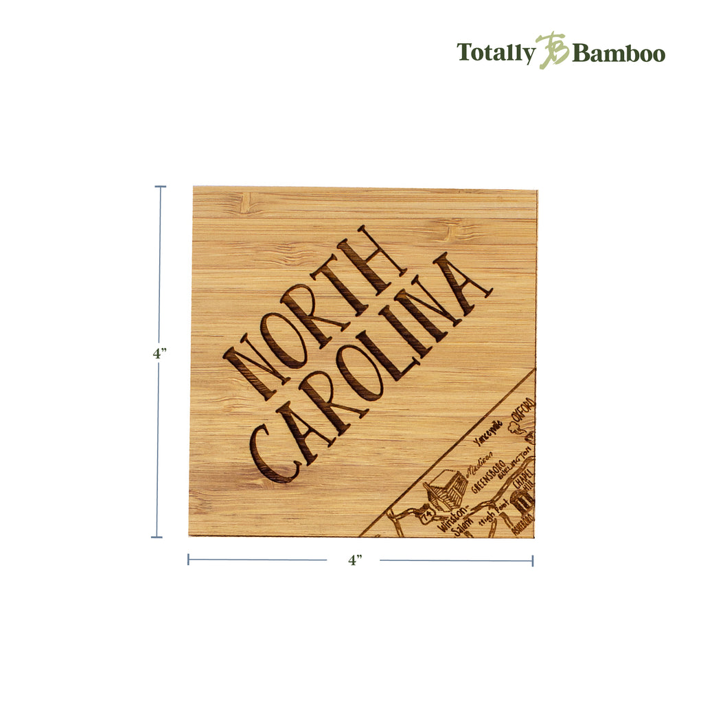 4-Piece North Carolina Puzzle Coaster Set with Case