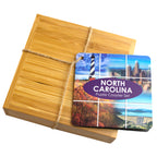 4-Piece North Carolina Puzzle Coaster Set with Case