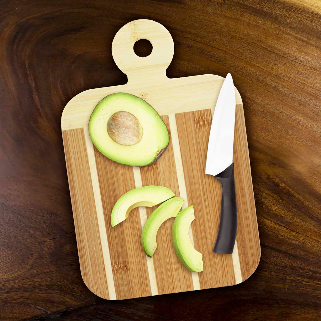 Striped Small Paddle Serving Board, 9" x 6"
