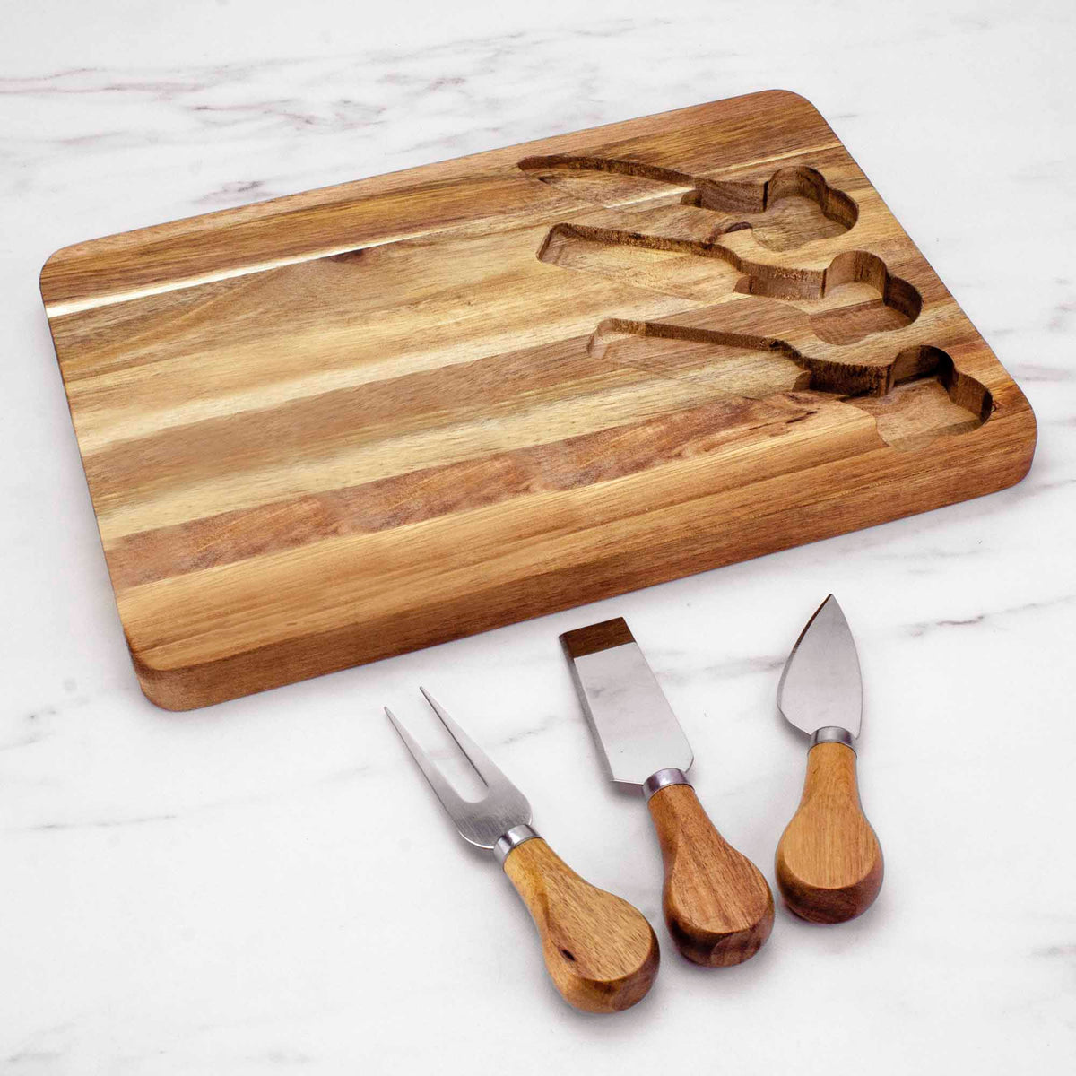 TB Home® Charcuterie Board with Built-In Cheese Tools
