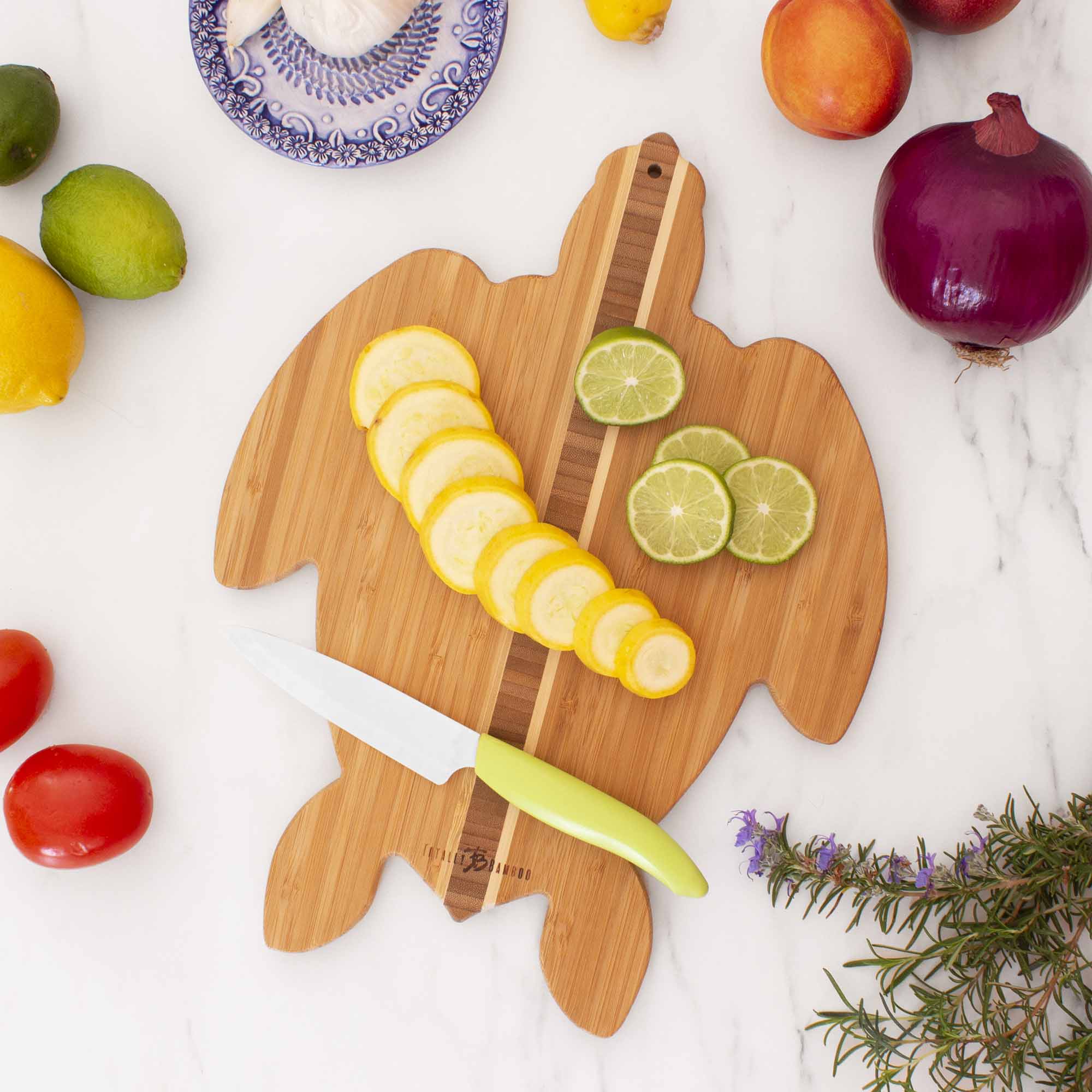 Sea Turtle Shaped Cutting Board, 14-7/8" x 11"
