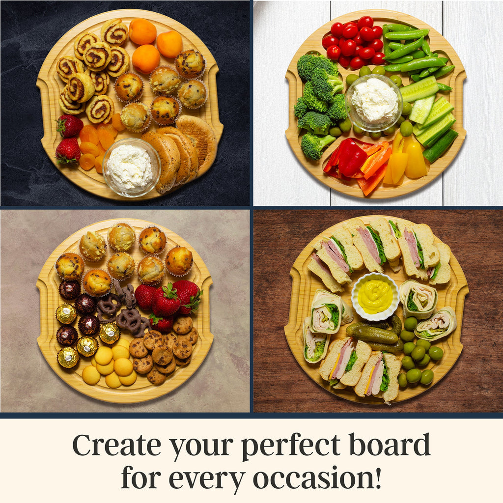 Flip, Serve & Store™ Round Charcuterie Board with Locking Lid