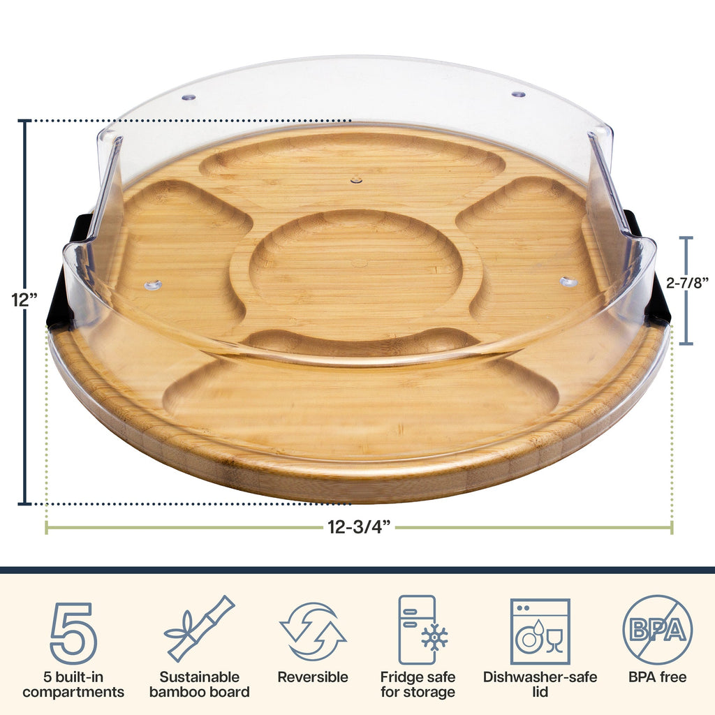 Flip, Serve & Store™ Round Charcuterie Board with Locking Lid