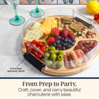 Flip, Serve & Store™ Round Charcuterie Board with Locking Lid