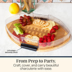 Flip, Serve & Store™ Football Charcuterie Board with Locking Lid