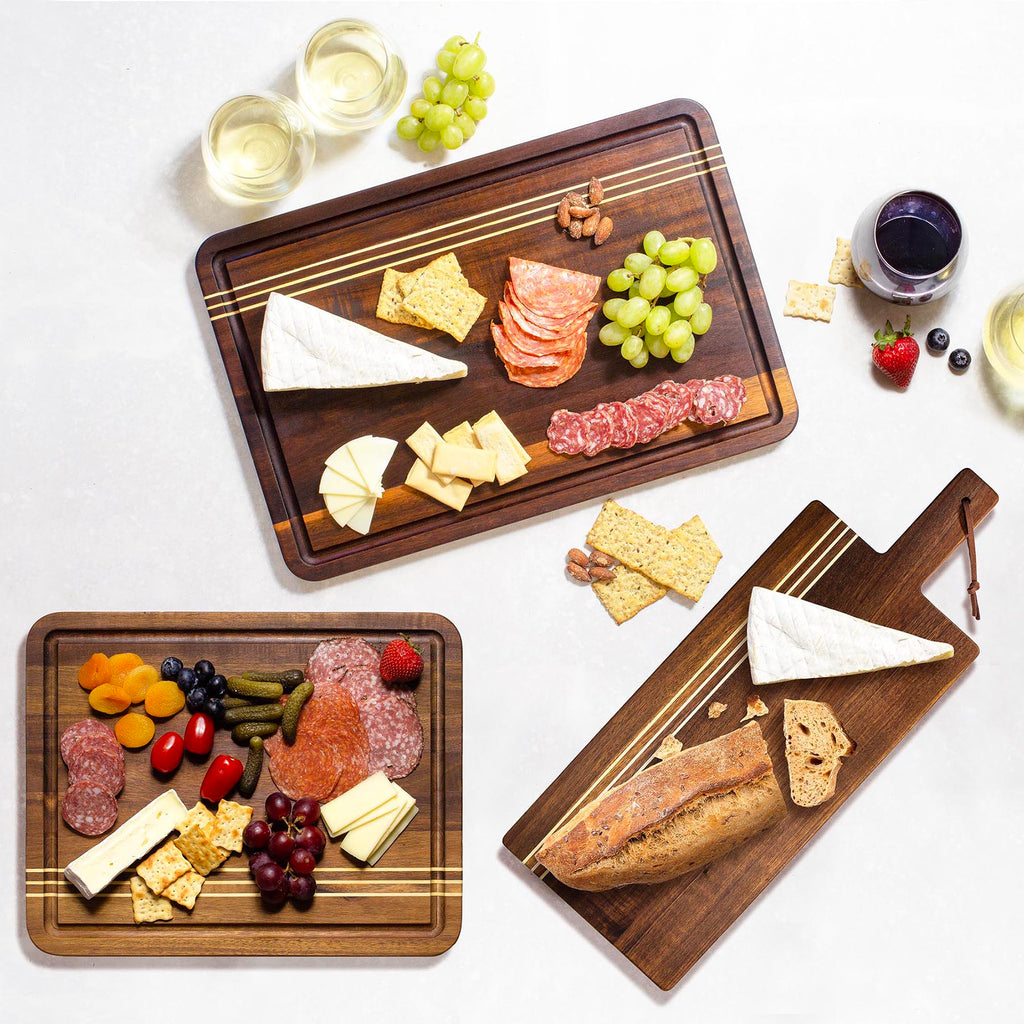 Rock & Branch® Acacia Wood Pinstripe Cutting Board, 14" x 11"