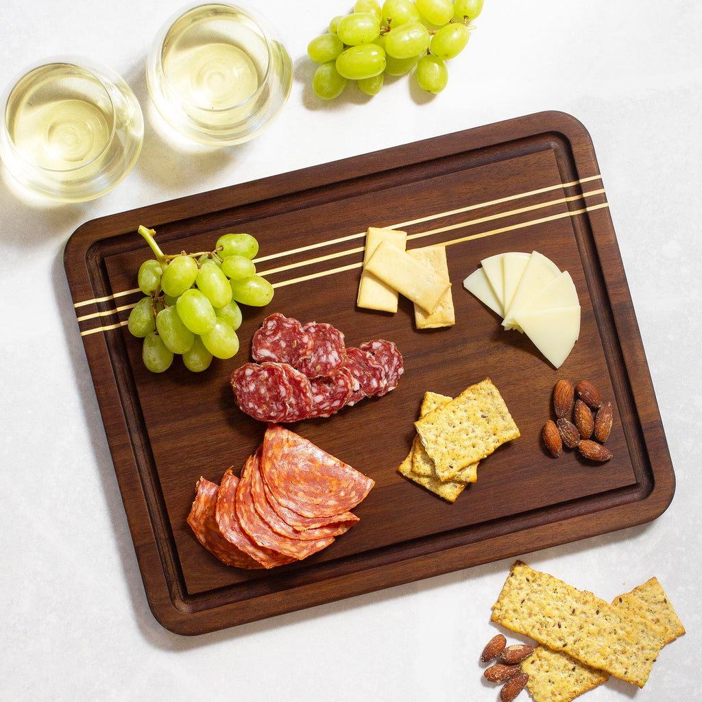 Rock & Branch® Acacia Wood Pinstripe Cutting Board, 14" x 11"