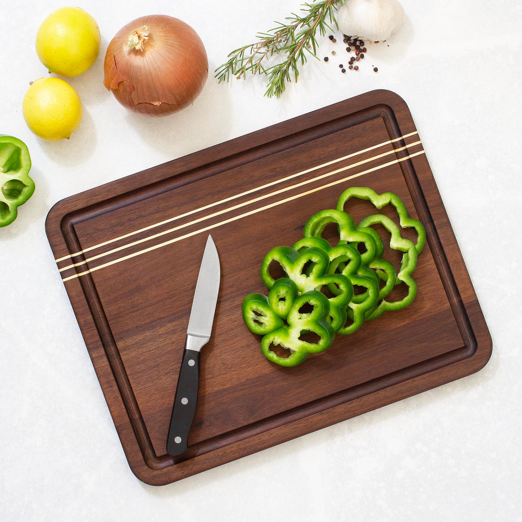 Rock & Branch® Acacia Wood Pinstripe Cutting Board, 14" x 11"