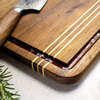 Rock & Branch® Acacia Wood Pinstripe Cutting Board, 14" x 11"