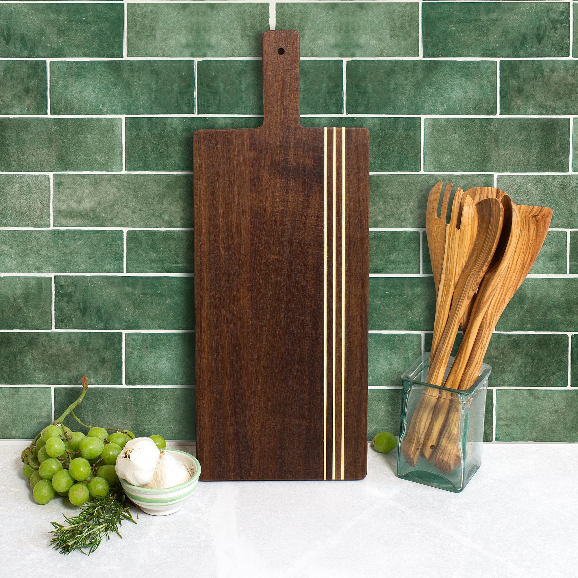 Rock & Branch® Acacia Wood Pinstripe Paddle Board
