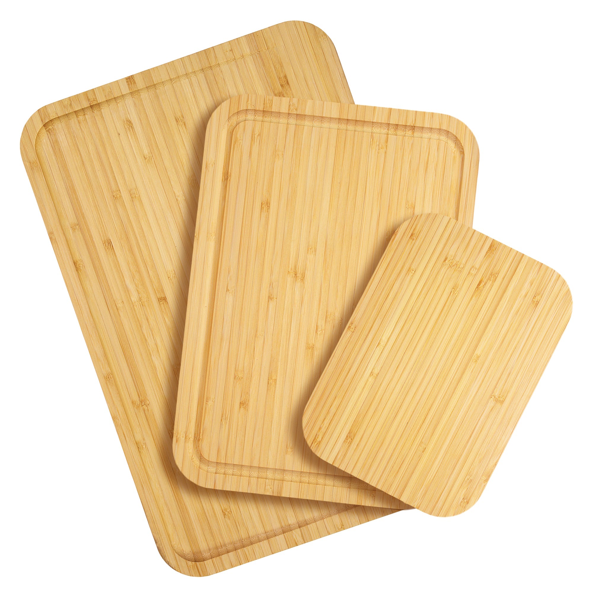 3-Piece Cutting Board Set with Juice Grooves