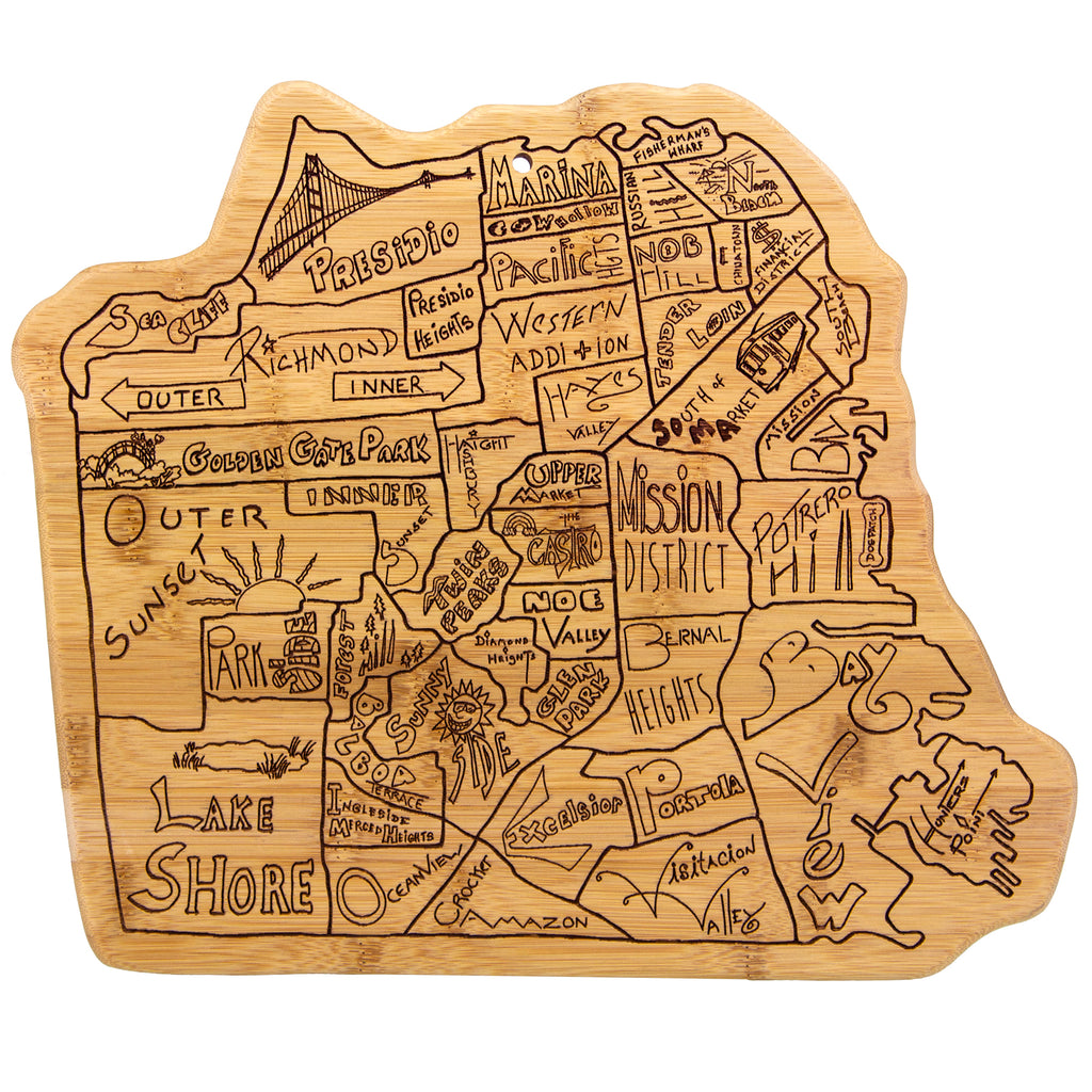 San Francisco Laser Engraved Cutting and Serving Board