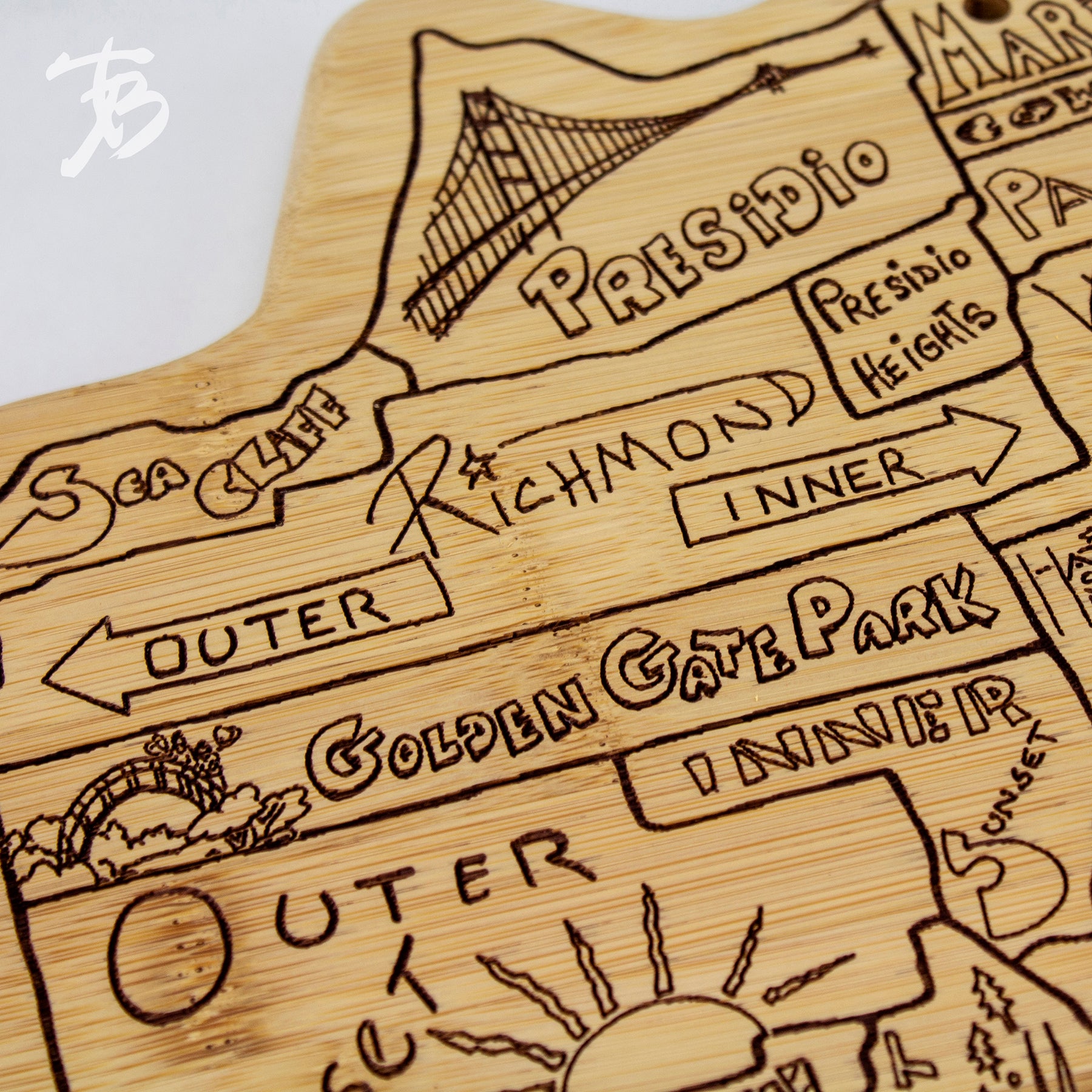 San Francisco Laser Engraved Cutting and Serving Board