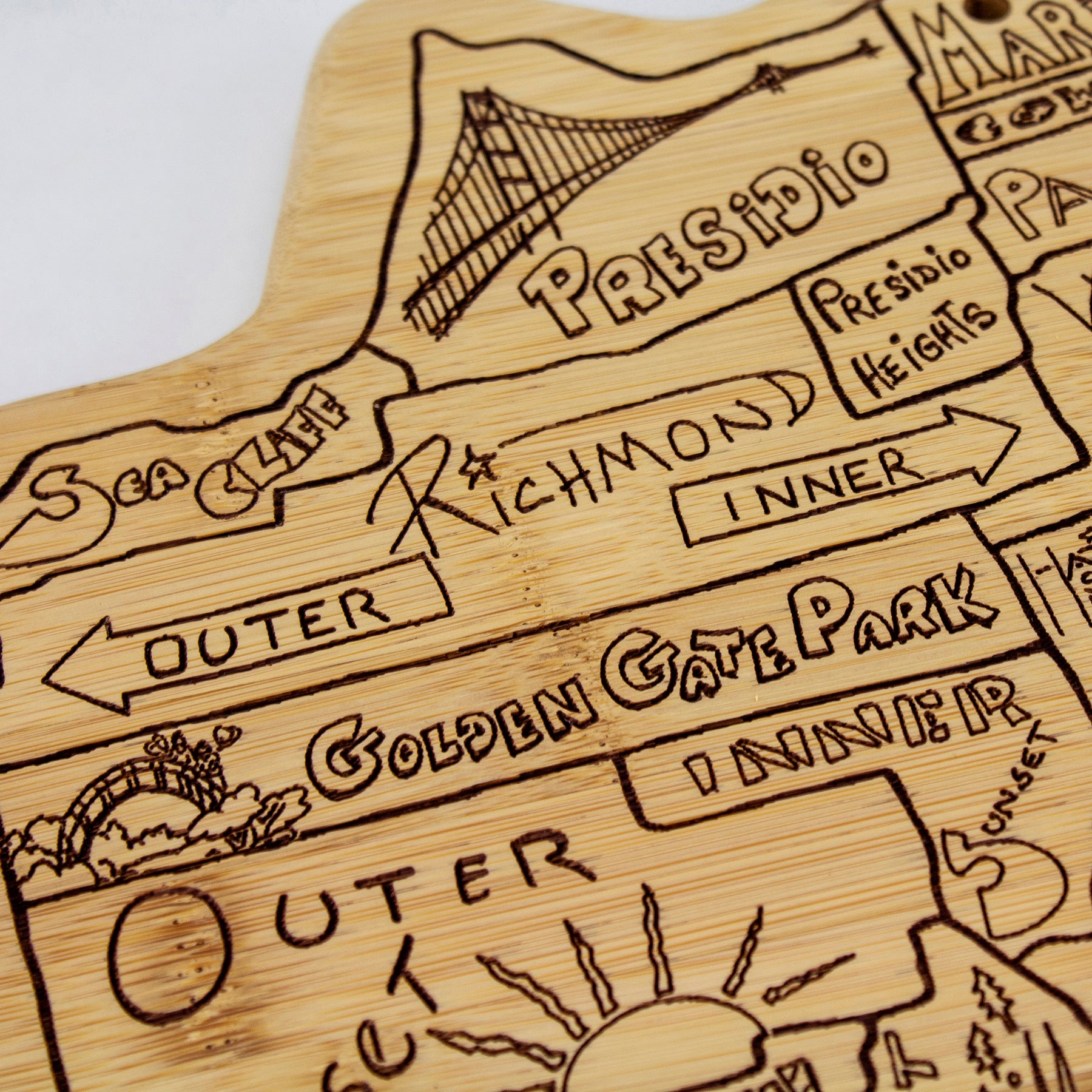 San Francisco Laser Engraved Cutting and Serving Board