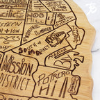 San Francisco Laser Engraved Cutting and Serving Board