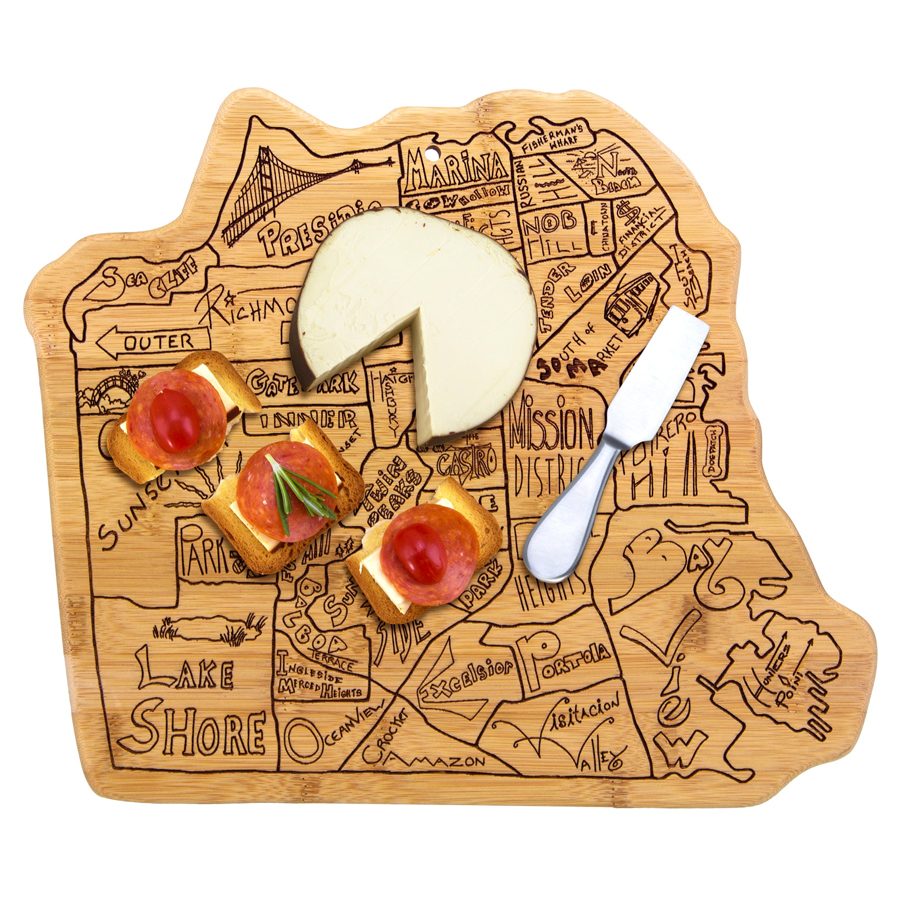 San Francisco Laser Engraved Cutting and Serving Board