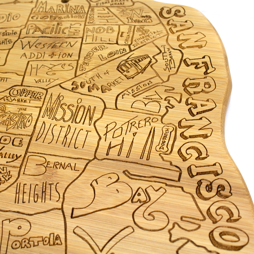 San Francisco Laser Engraved Cutting and Serving Board