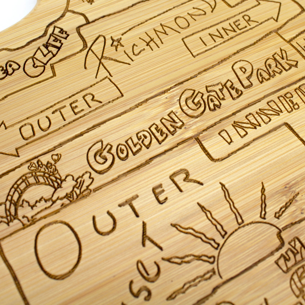 San Francisco Laser Engraved Cutting and Serving Board