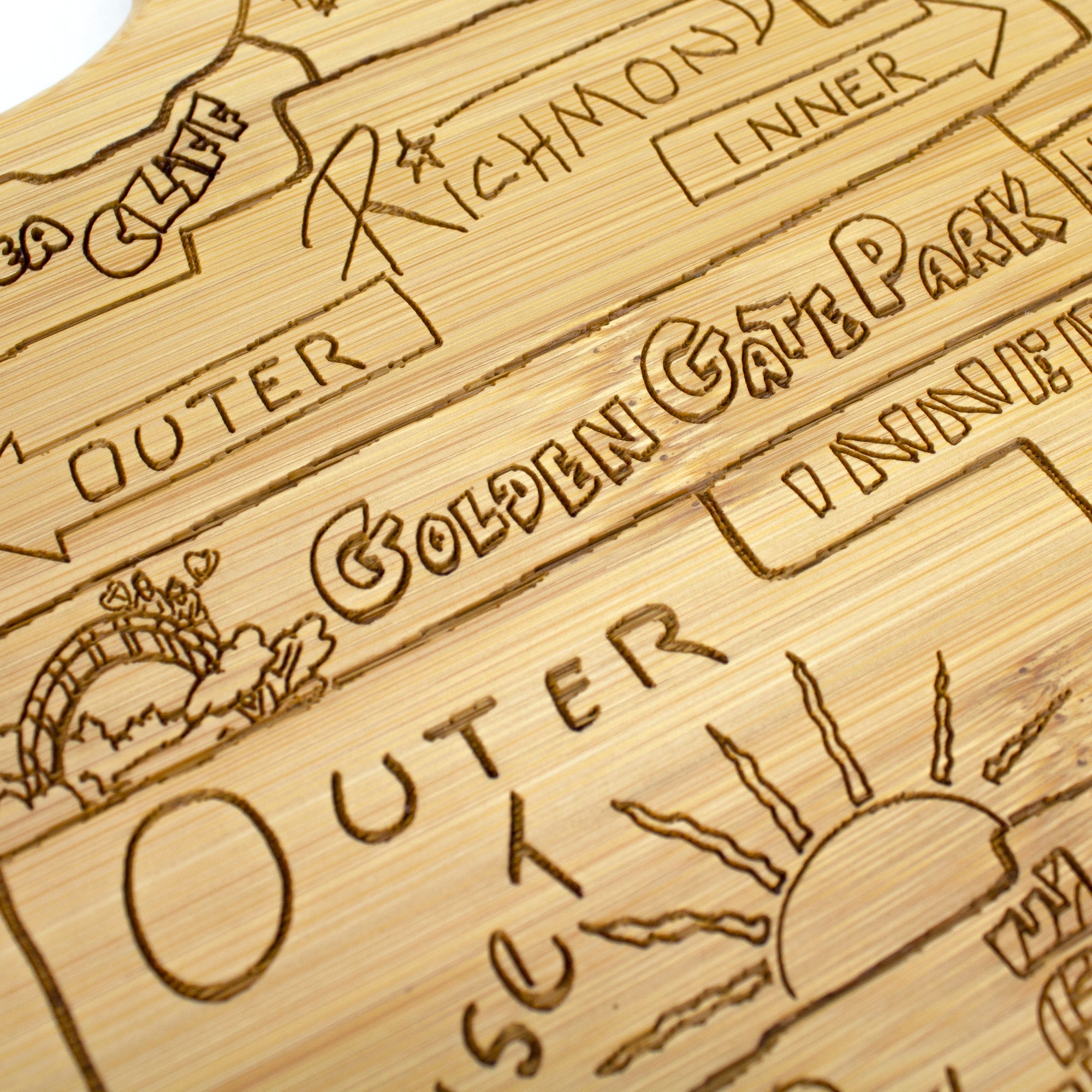 San Francisco Laser Engraved Cutting and Serving Board