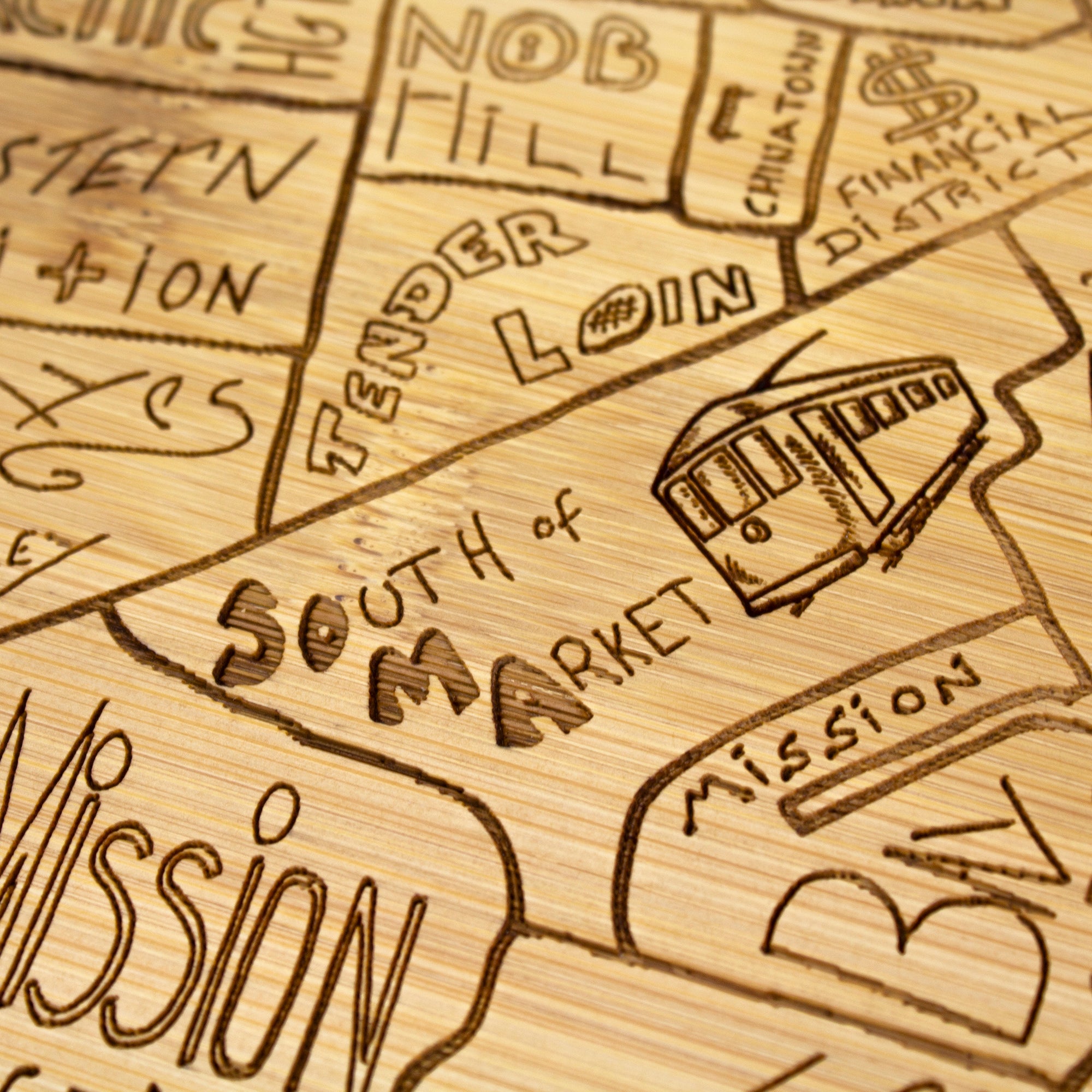 San Francisco Laser Engraved Cutting and Serving Board