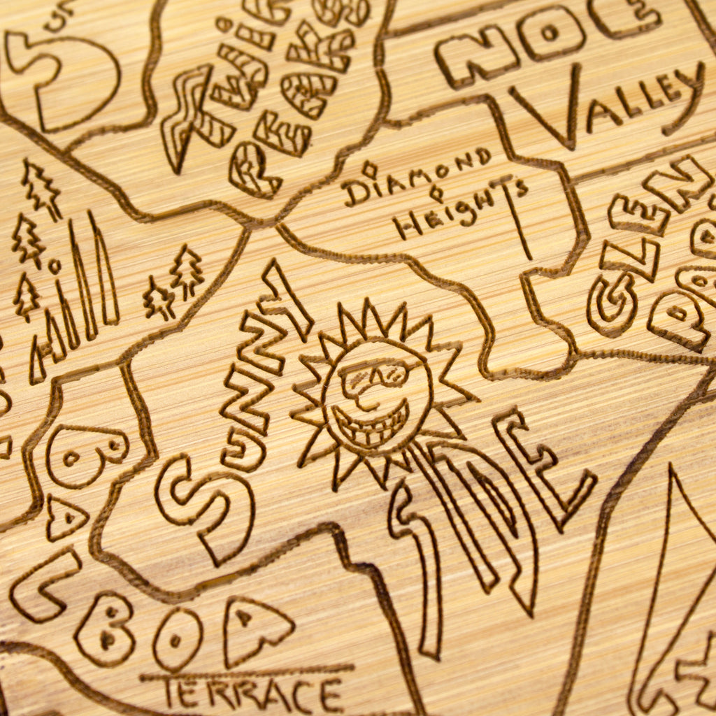 San Francisco Laser Engraved Cutting and Serving Board