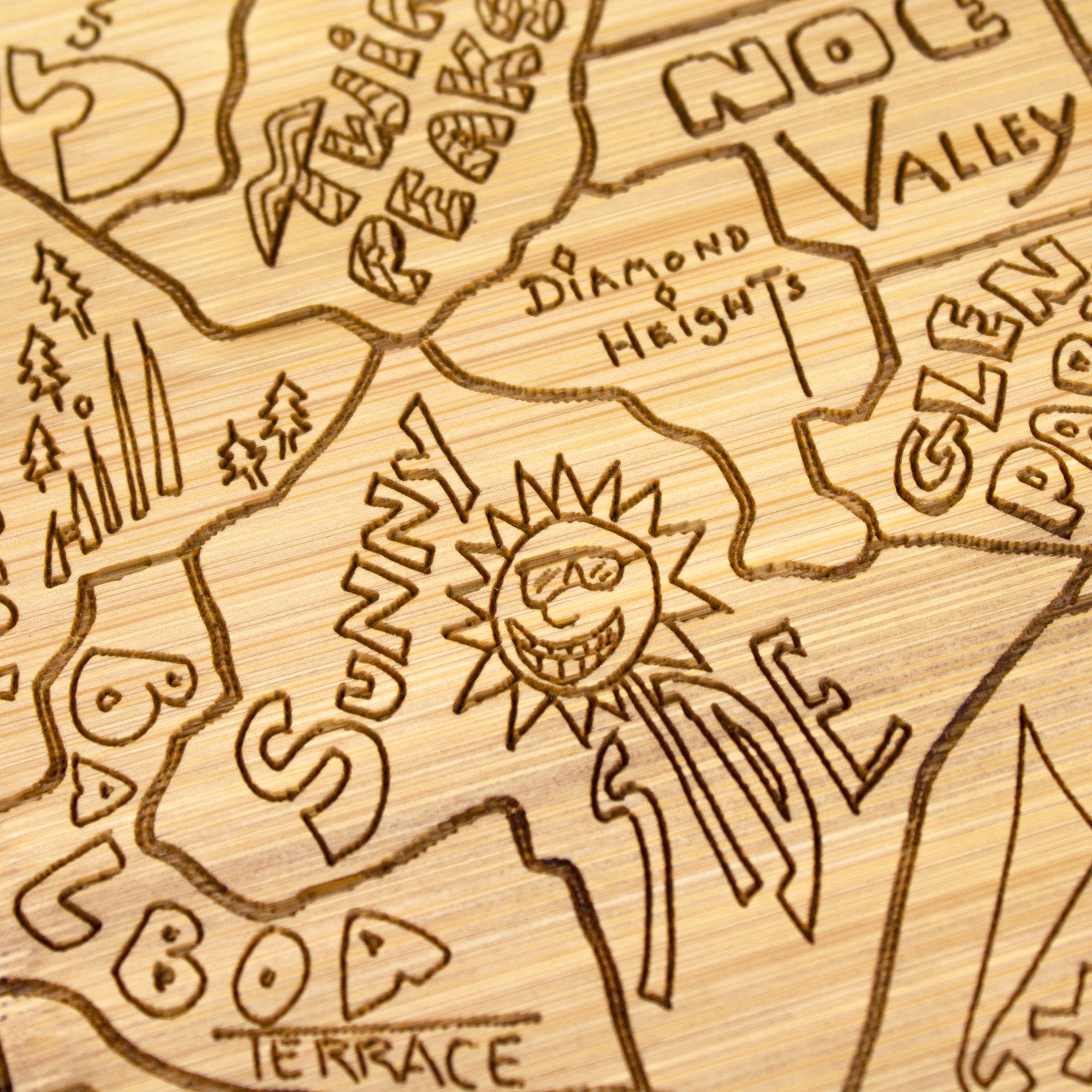 San Francisco Laser Engraved Cutting and Serving Board
