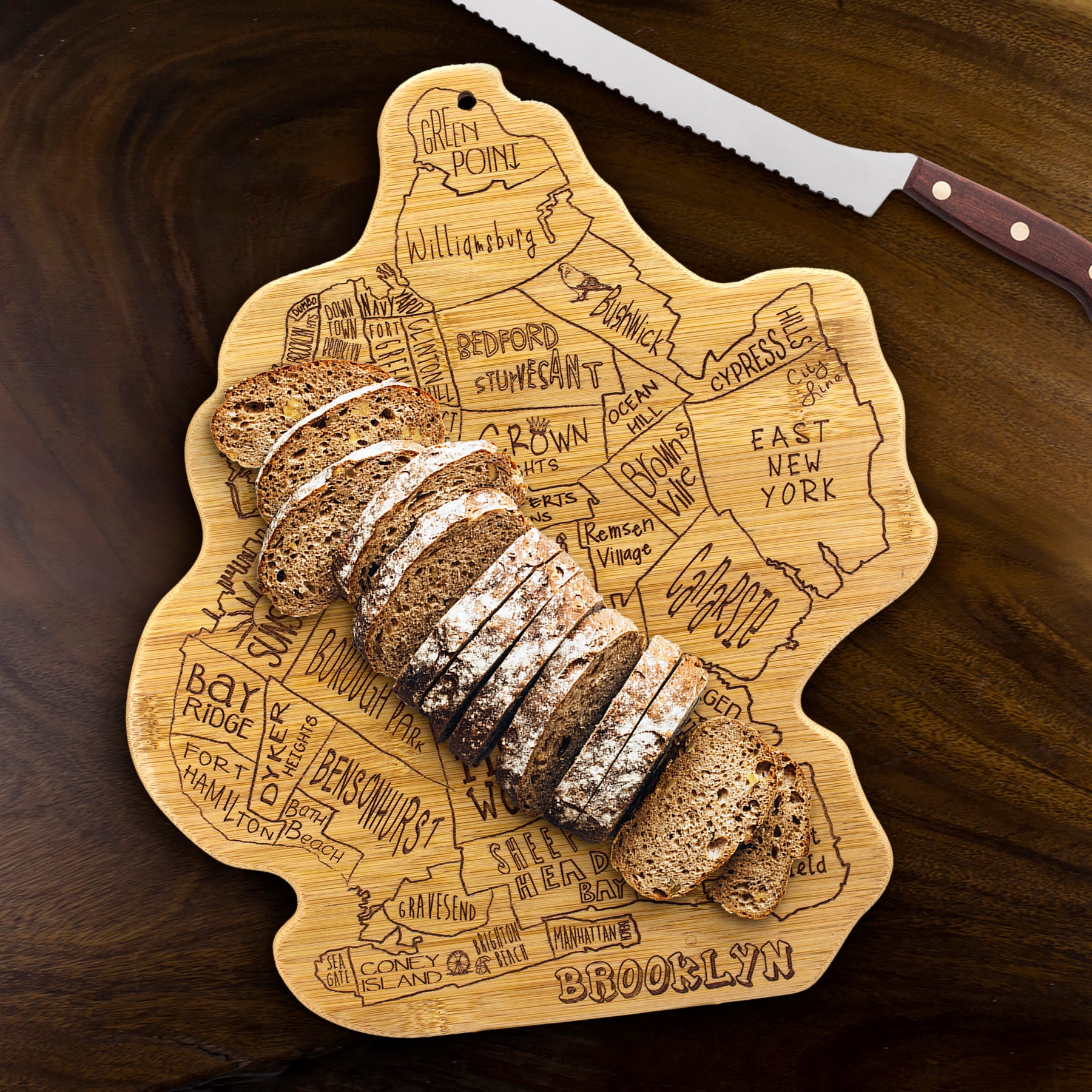 Brooklyn Laser Engraved Cutting and Serving Board