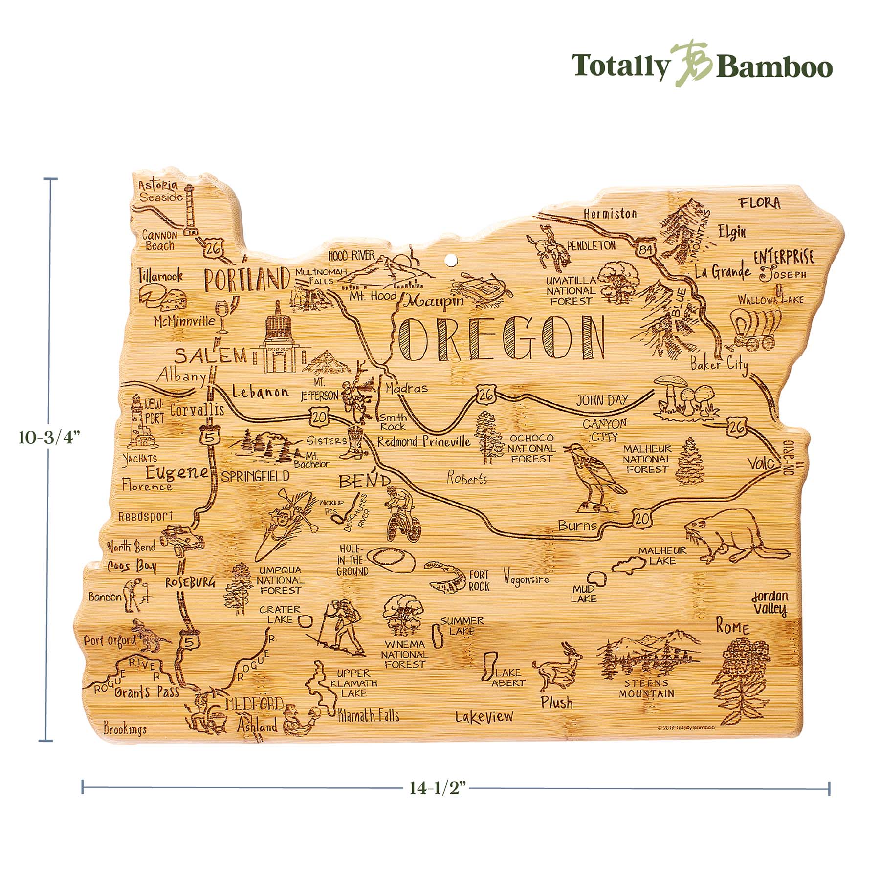 Destination Oregon Cutting Board, 14-1/2" x 10-3/4"
