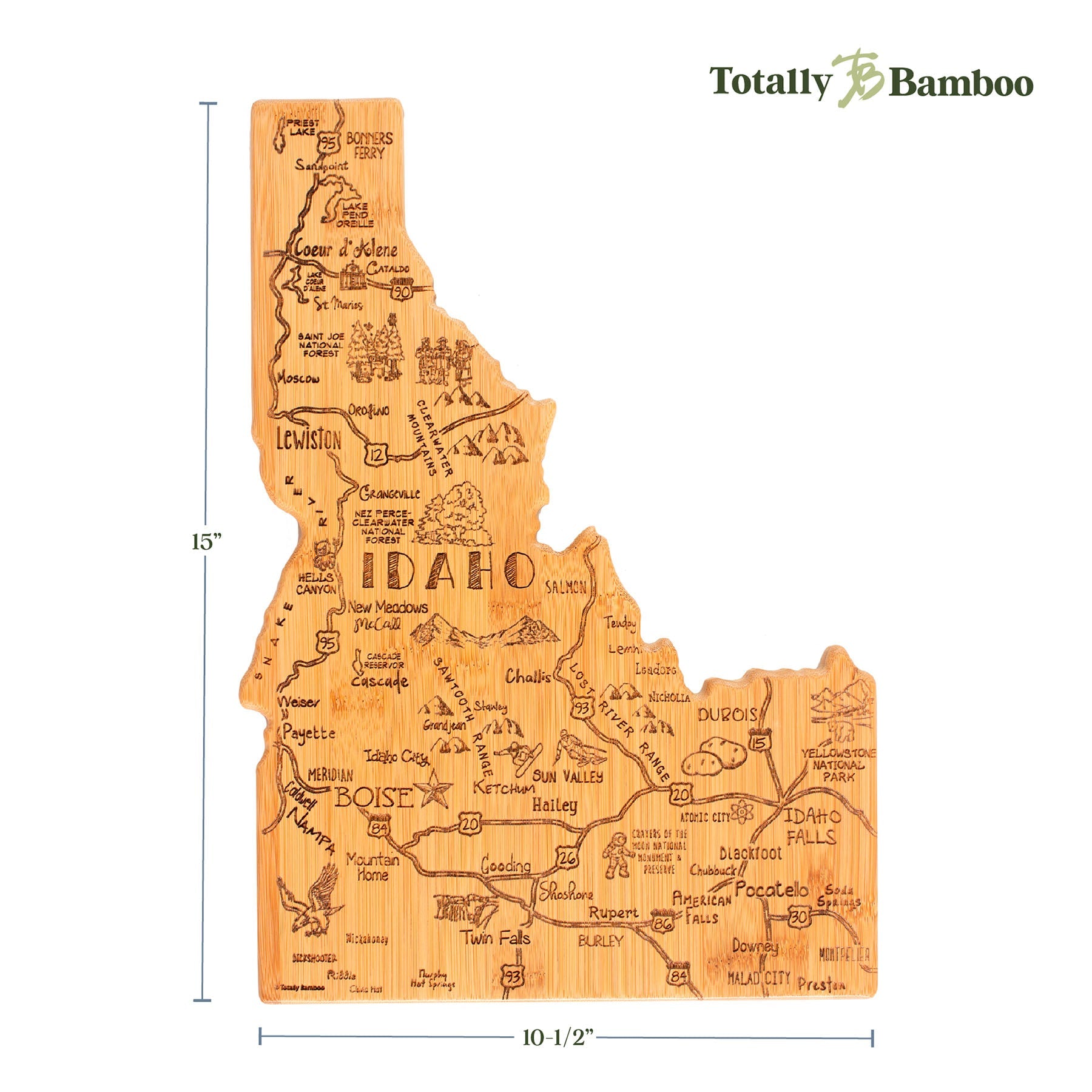 Destination Idaho Cutting Board, 15" x 10-1/2"