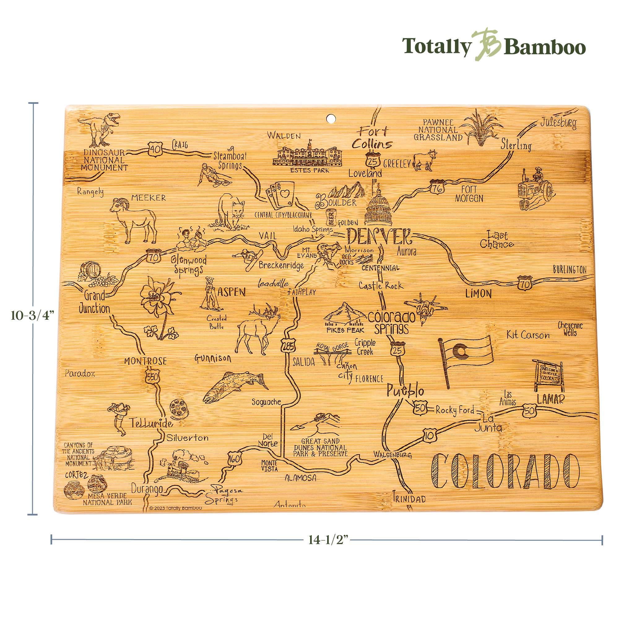 Destination Colorado Cutting Board, 14-1/2" x 10-3/4"
