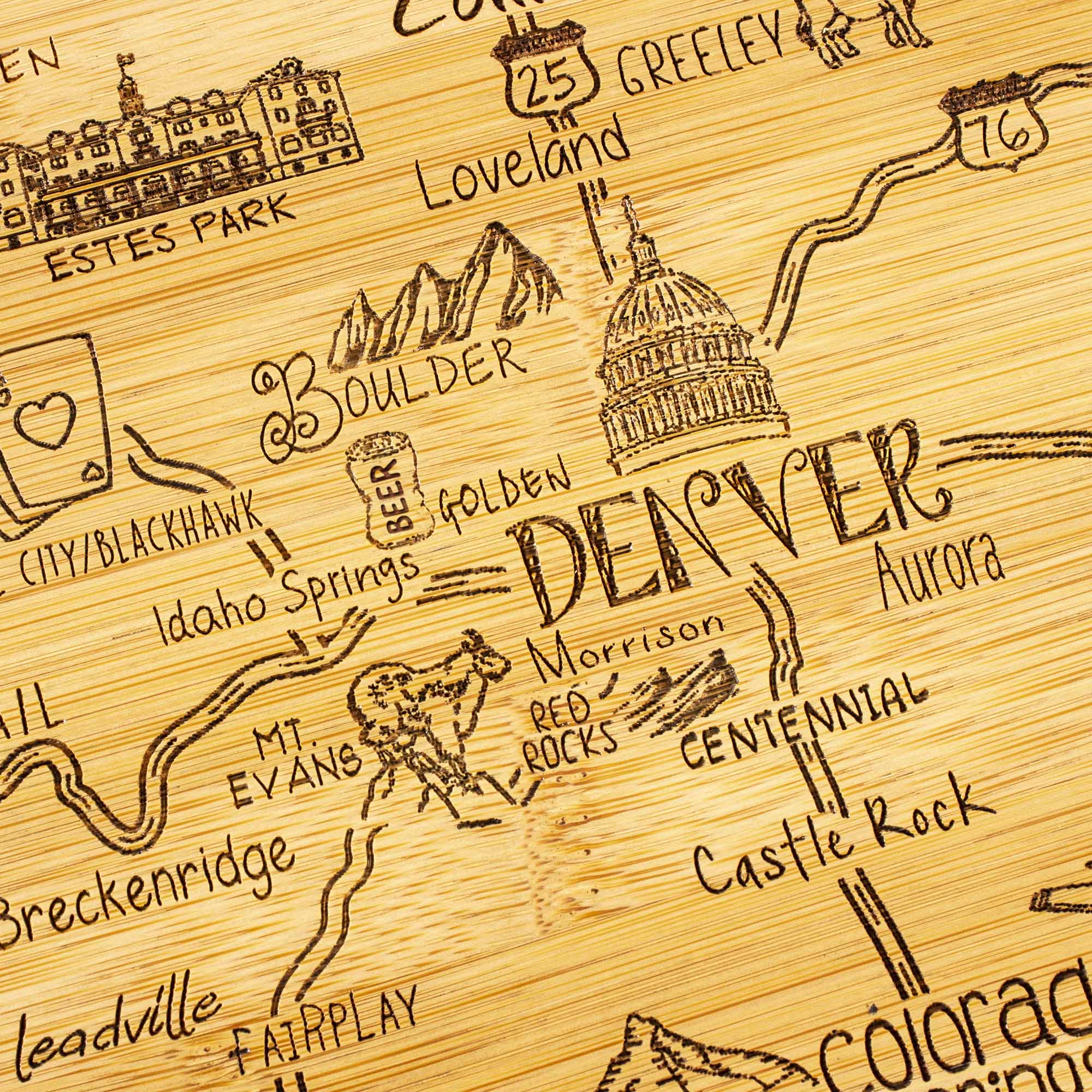 Destination Colorado Cutting Board, 14-1/2" x 10-3/4"