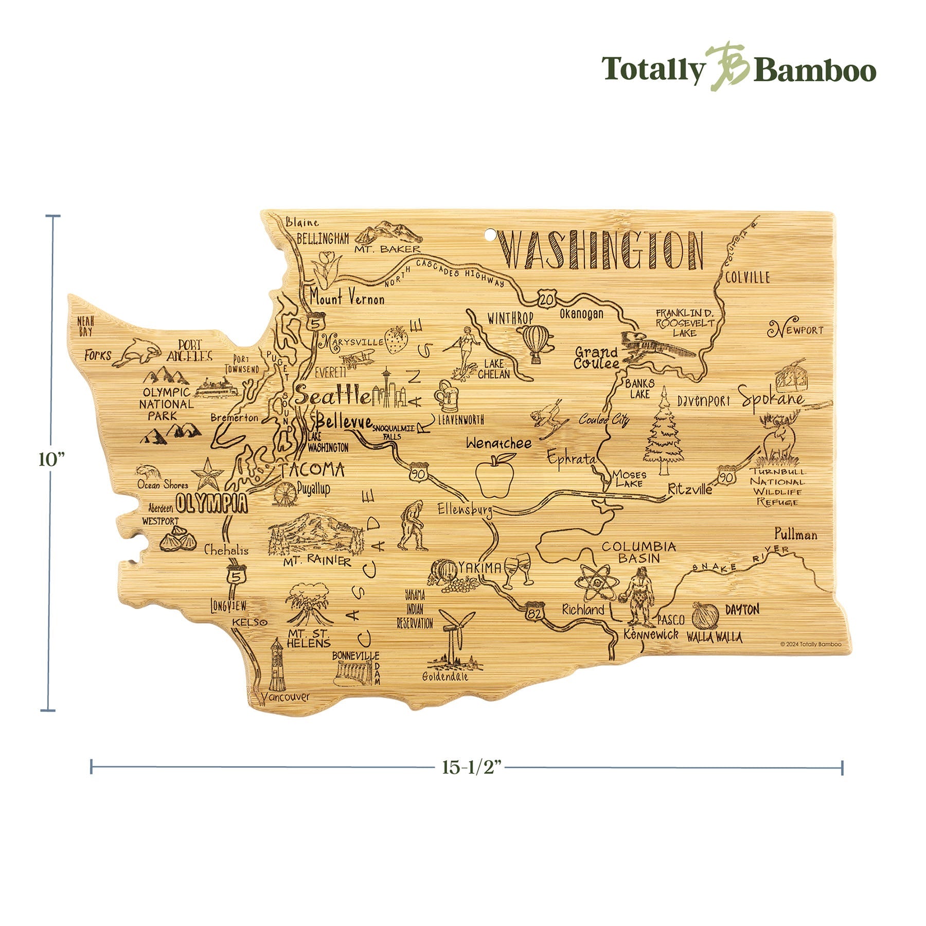 Destination Washington Cutting Board, 15-1/2" x 10"