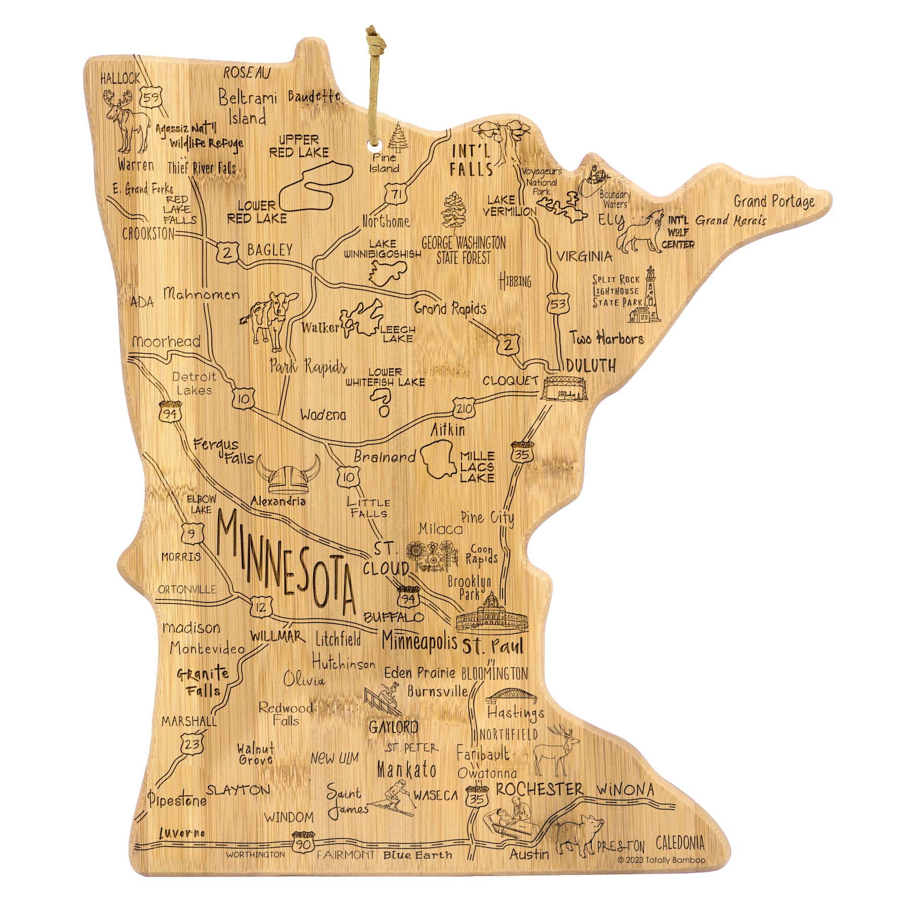 Destination Minnesota Cutting Board, 13-1/4" x 11-3/4"